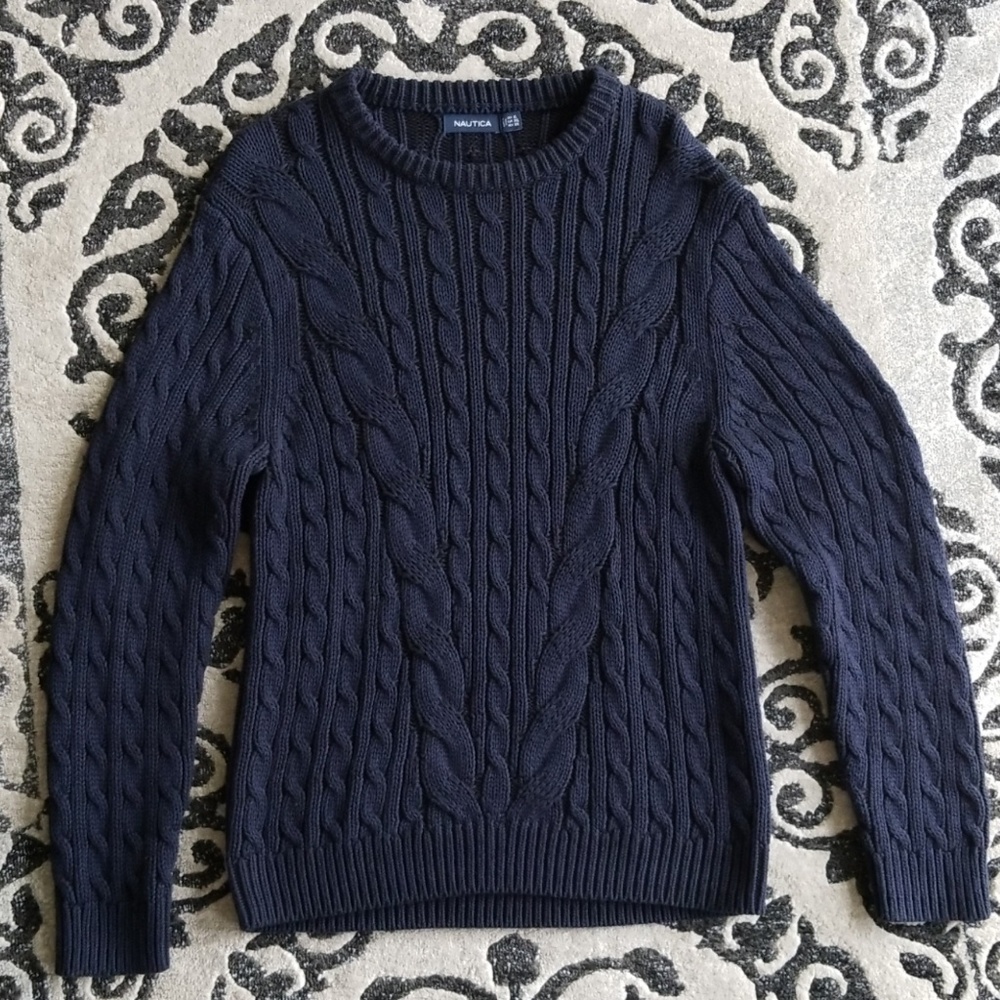 ❄XL Navy Blue NAUTICA Cable Knit Sweater👍👍👍
